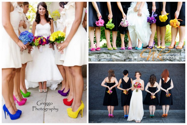 Mismatched Shoes for Your Bridesmaids
