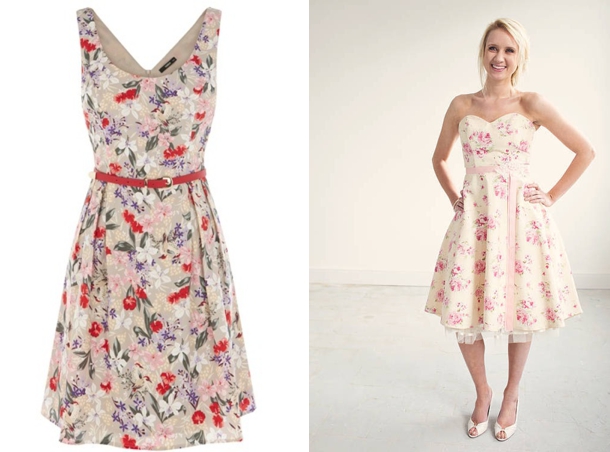 short floral bridesmaid dresses